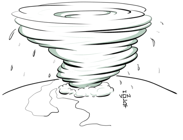 Ураган на белом фоне