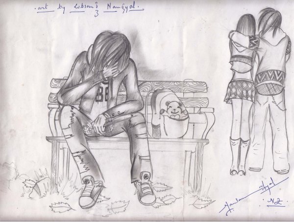 Рисунки для подростков карандашом грустные