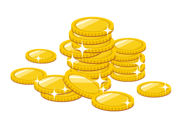 Монетки на прозрачном фоне