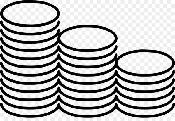 Стопка монет нарисованная