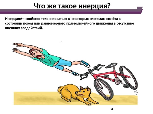 Явление инерции примеры