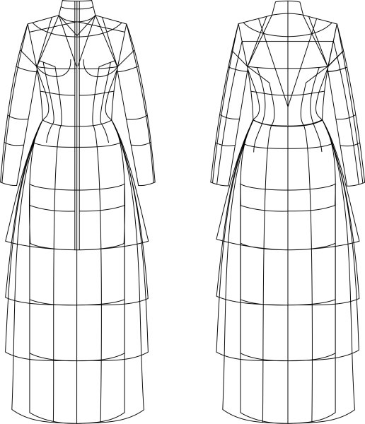 Технический эскиз платья