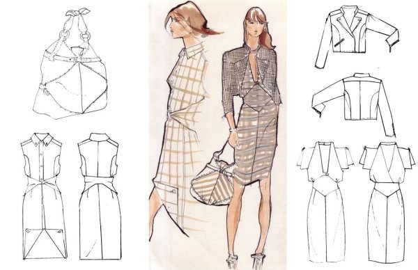 Технический эскиз пальто