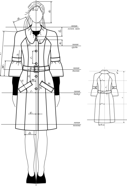 Моделирование двубортного платья
