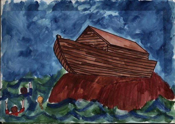 Нарисовать Великий потоп(Ноев Ковчег)