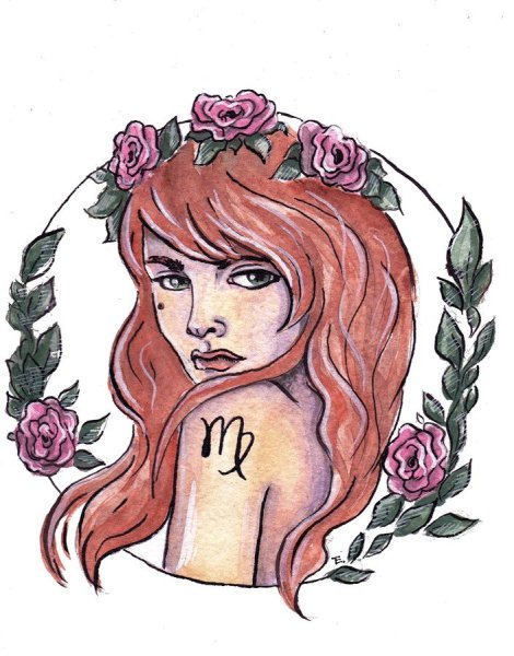 Экслибрис знак зодиака Дева