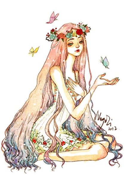 Рисунок знака зодиака Дева в виде девушки