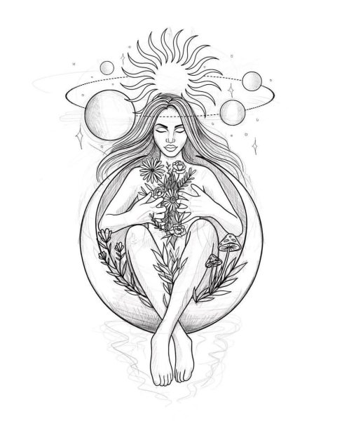 Богиня Джива тату