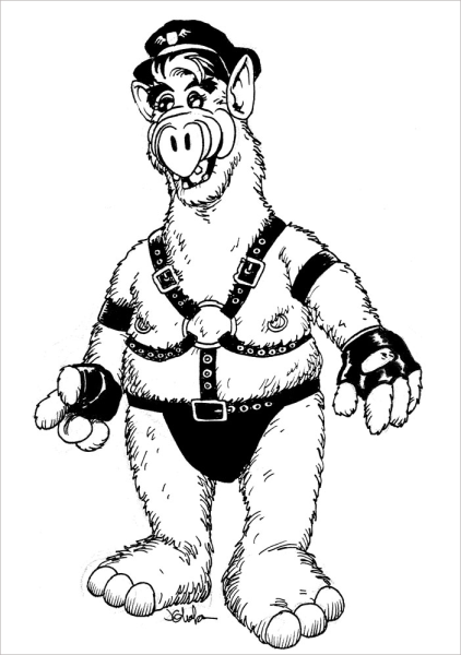 Альф черно белый