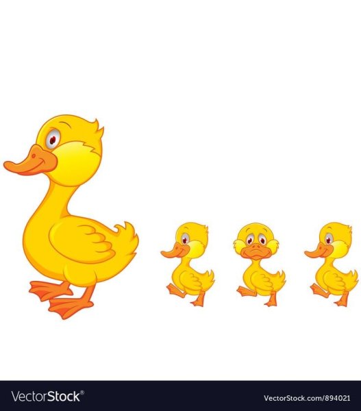Утка с утятами для детей