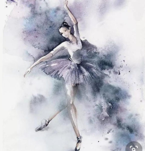 Балерина акварель