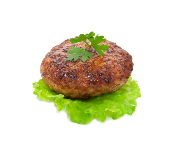 Котлета на белом фоне