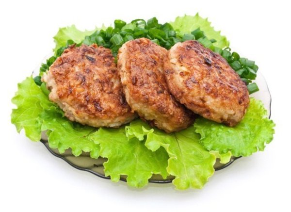 Котлета на белом фоне