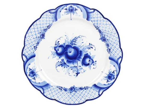 Рисунок предмета посуды с гжельской росписью