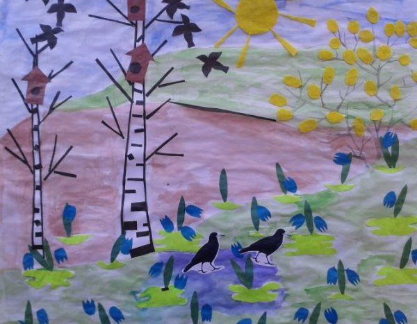 Рисование Весна старшая группа