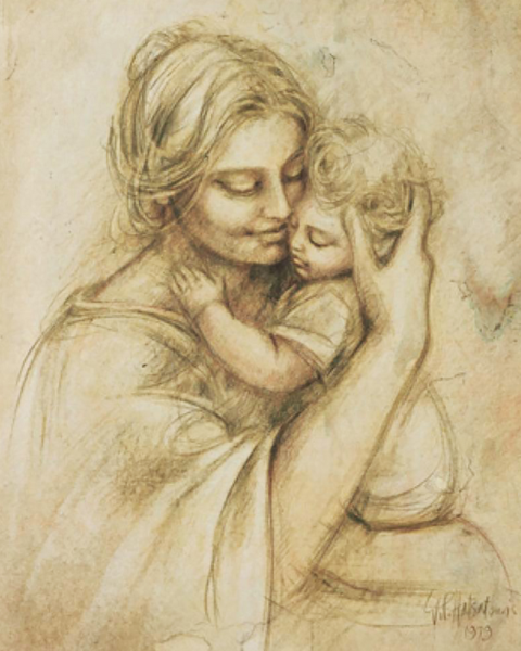 Мать и ребенок мультяшные