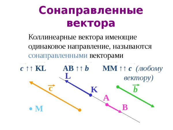Коллинеарные сонаправленные векторы