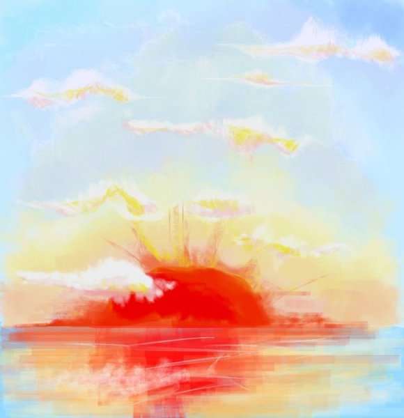 Солнце акварель