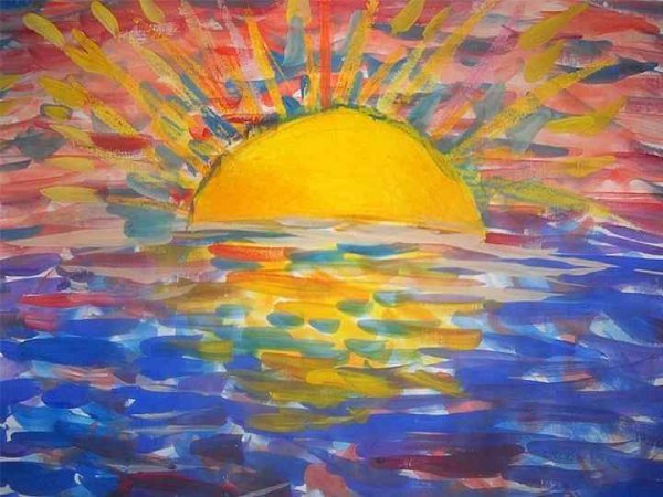 Рисование мазками гуашью для детей