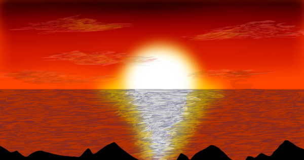 Рисование закат солнца