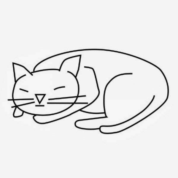 Спящий кот рисунок