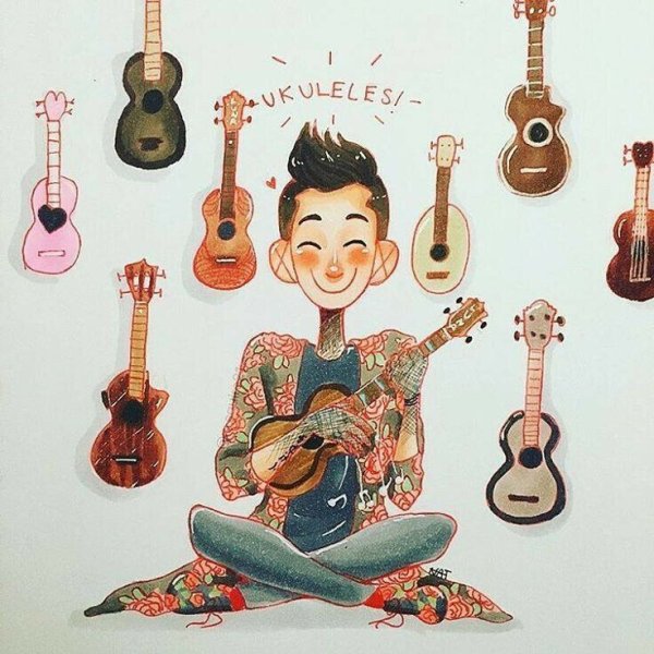 Гавайская гитара вектор