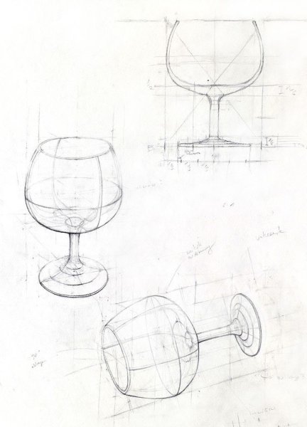 Конструктивные зарисовки предметов