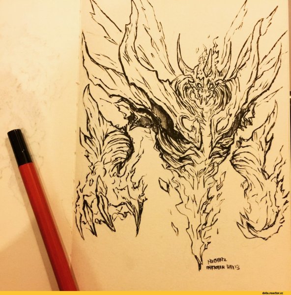 Shadow Fiend Dota 2 карандашом