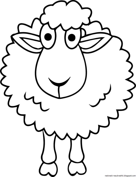 Овечка раскраска
