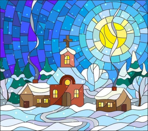 Трафарет для витража ангел