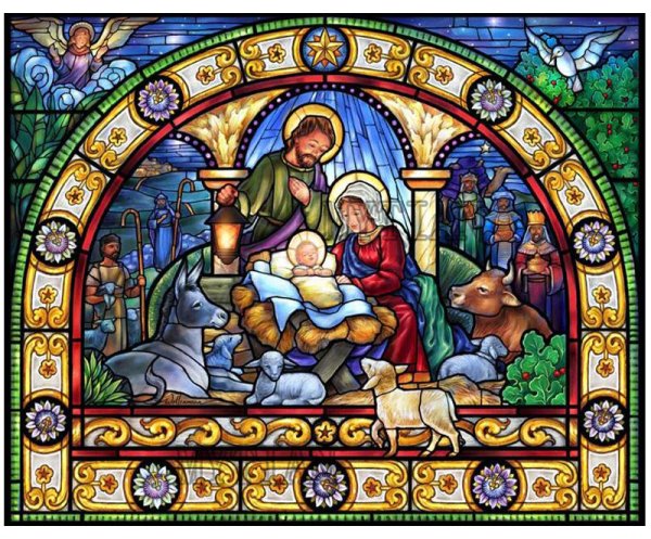 Рождение Иисуса Христа витраж