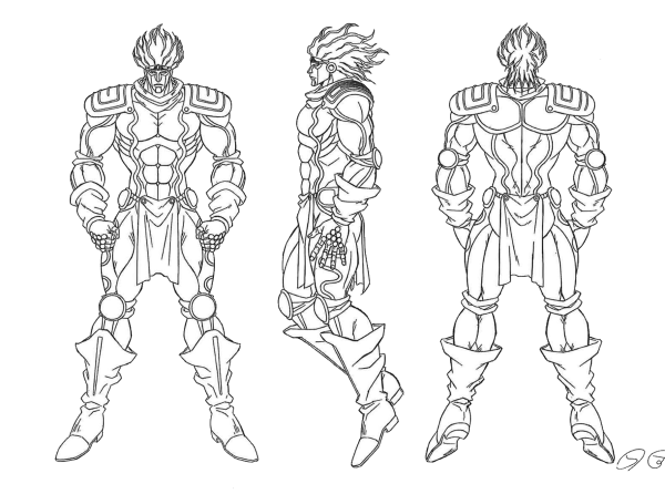 Раскраска Джо Джо Стар платинум