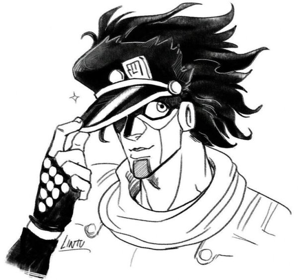 Джоджо Стар платинум черно белая