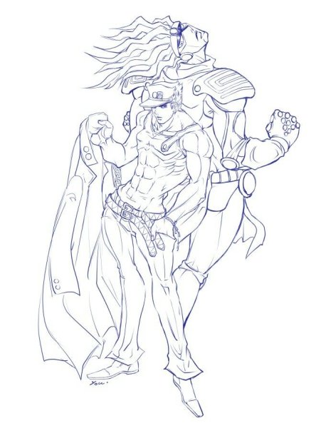 Джоджо раскраска Стар платинум