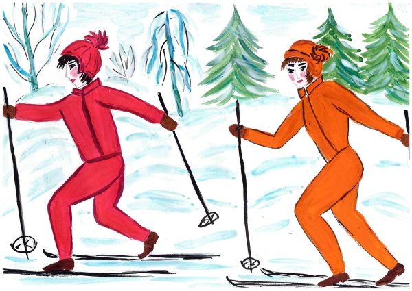 Зимний спорт рисунок