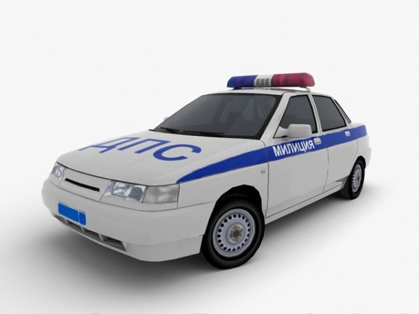 Полицейская машина ДПС на белом фоне