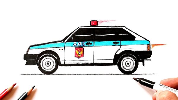 ВАЗ 2108 ДПС рисунок сбоку