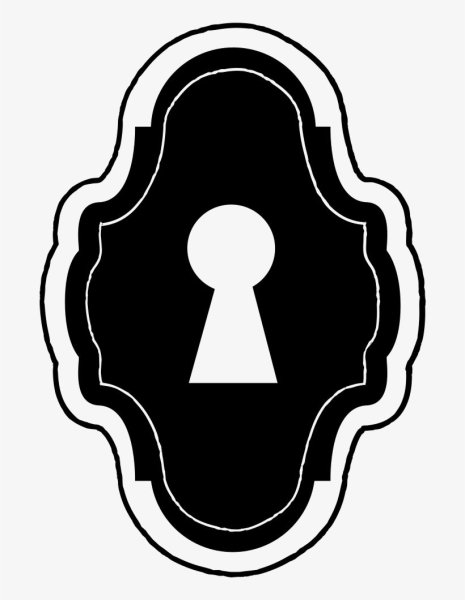 Замочная скважина на черном фоне