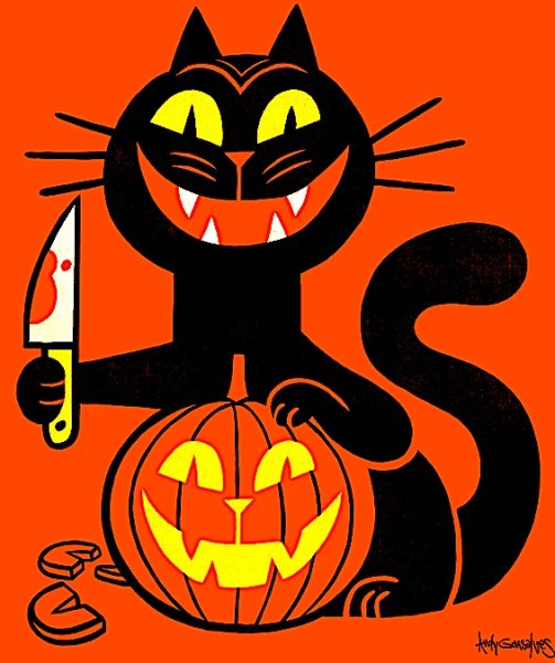 Черные кот к Хэллоуину