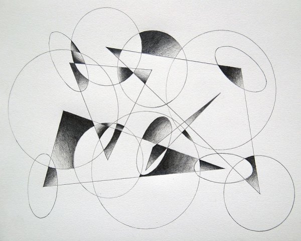 Композиция из линий и геометрических фигур