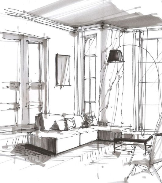 Тихомиров Сергей скетчинг интерьерный