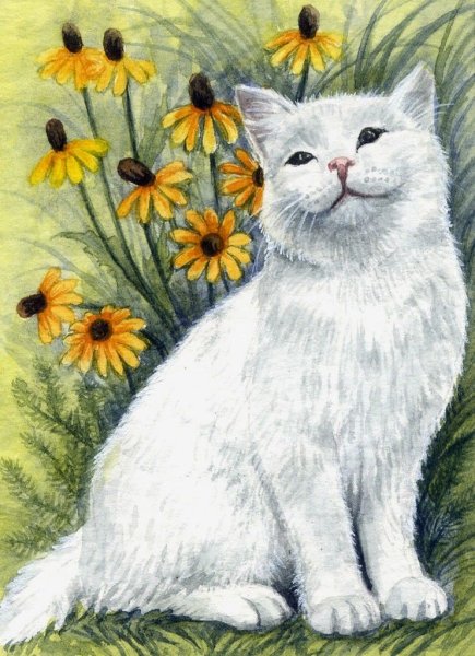 Акварельные коты/американская художница Elena Mezhibovsky