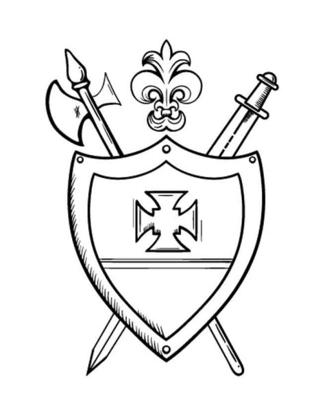 Рыцарский герб раскраска