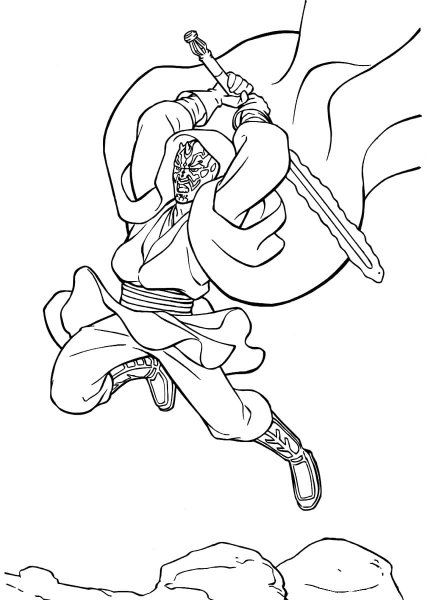 Раскраски Звёздные войны Дарт мол