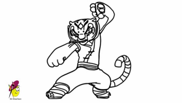 Тигрица из кунг фу раскраска