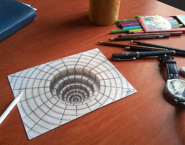 Объёмные рисунки карандашом