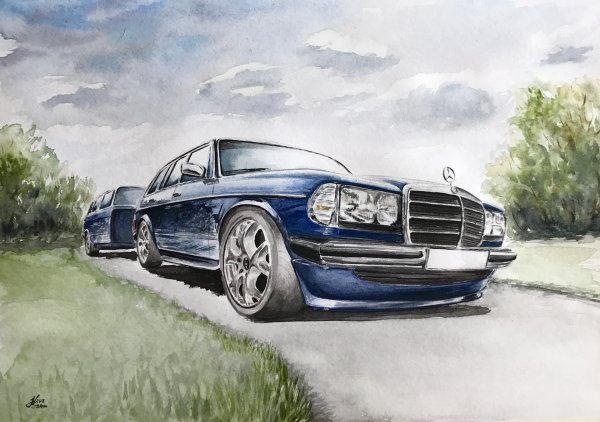 Mercedes w123 шарж