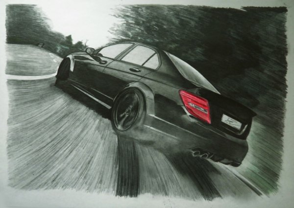 Нарисованный Мерседес c63 AMG