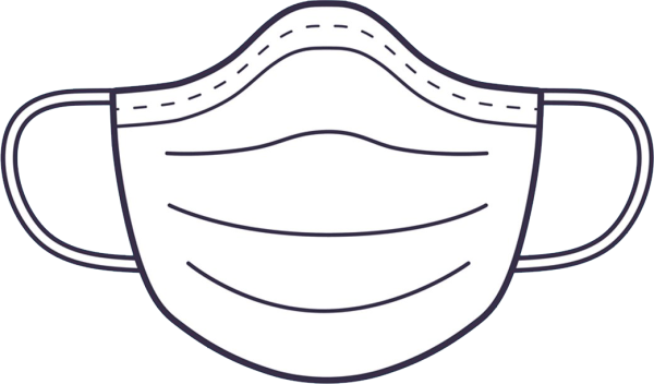 Медицинская маска на прозрачном фоне