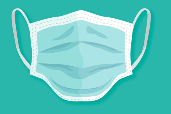 Медицинская маска на прозрачном фоне